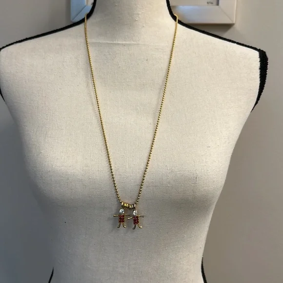 Vintage 90’s Birthstone Babies Gold Necklace July Boys - Picture 2 of 4